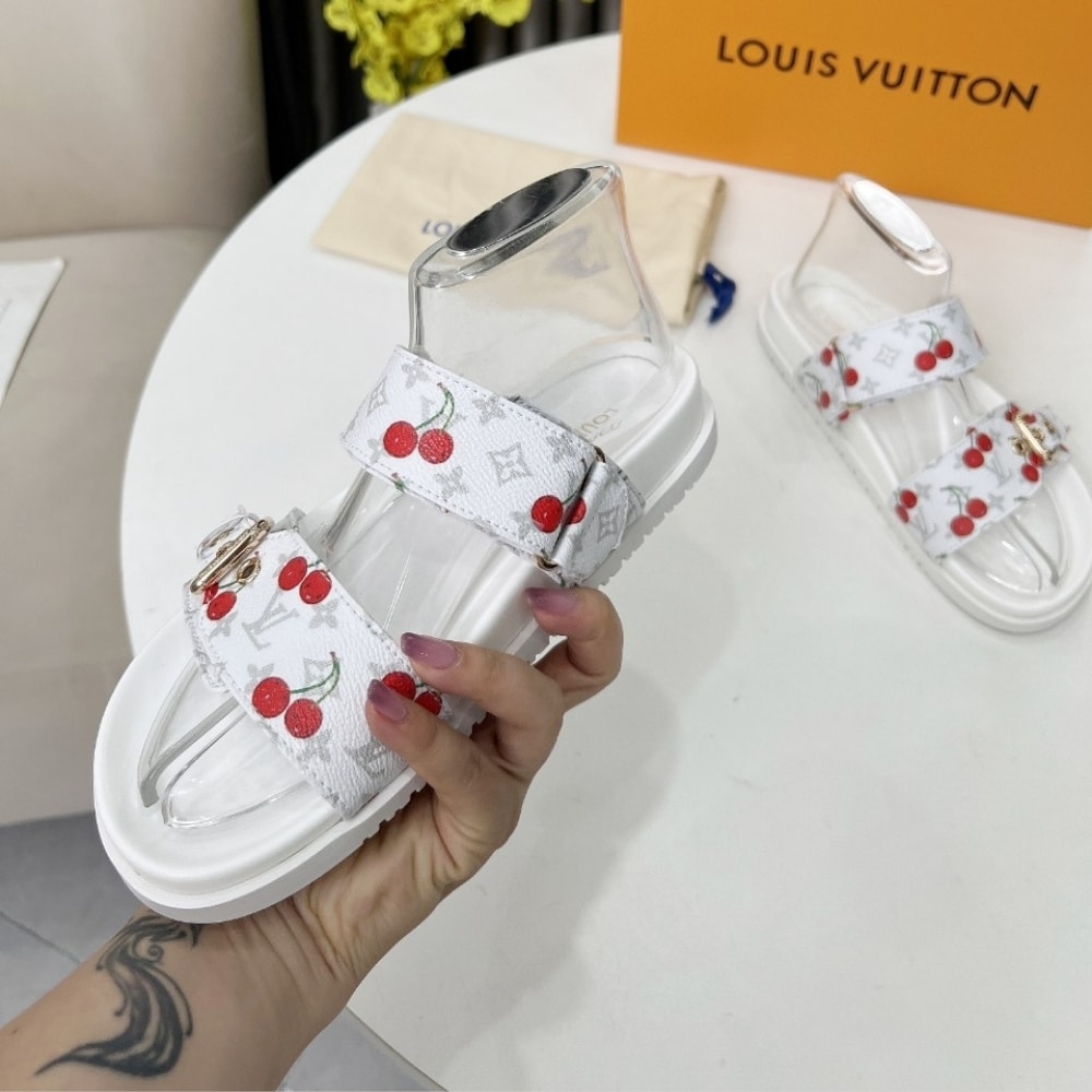 LOUIS VUITTON × 村上隆 ルイヴィトン ボンディア フラット コンフォート ミュール ホワイト 型番:1AHLZ7 - 画像 (5)