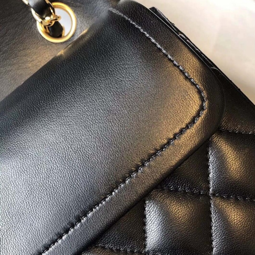 Chanel Classic 11.12 Handbag Gold Tone Metal Black 25Cm A01112 Y01295 94305 - 画像 (7)