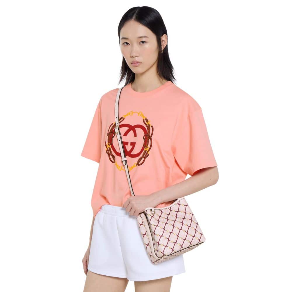 Gucci GG Emblem Small Bucket Bag Pink And Red 20Cm 815118 FAFF1 8649 - 画像 (9)