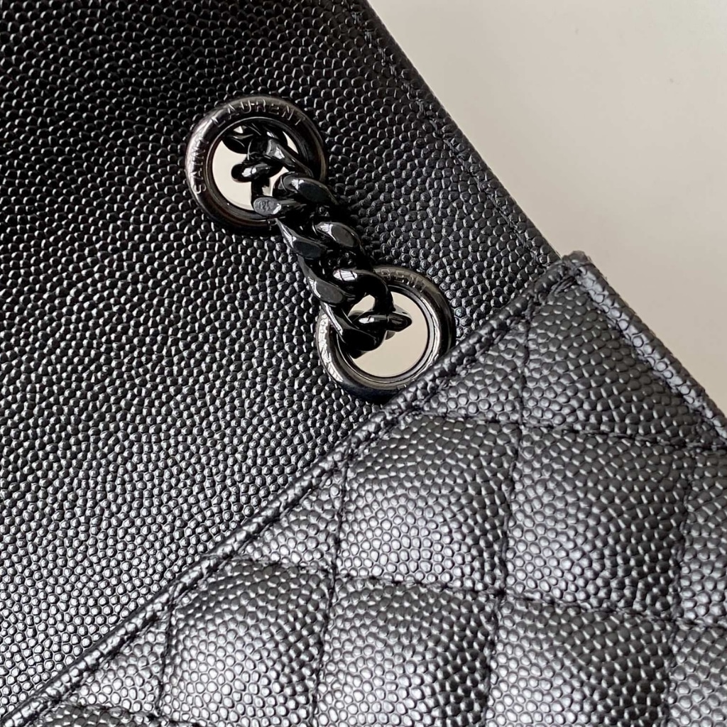 Saint Laurent Envelope Medium In Quilted Grain De Poudre Embossed Leather Black Noir 24cm 600185BOW981000 - 画像 (8)