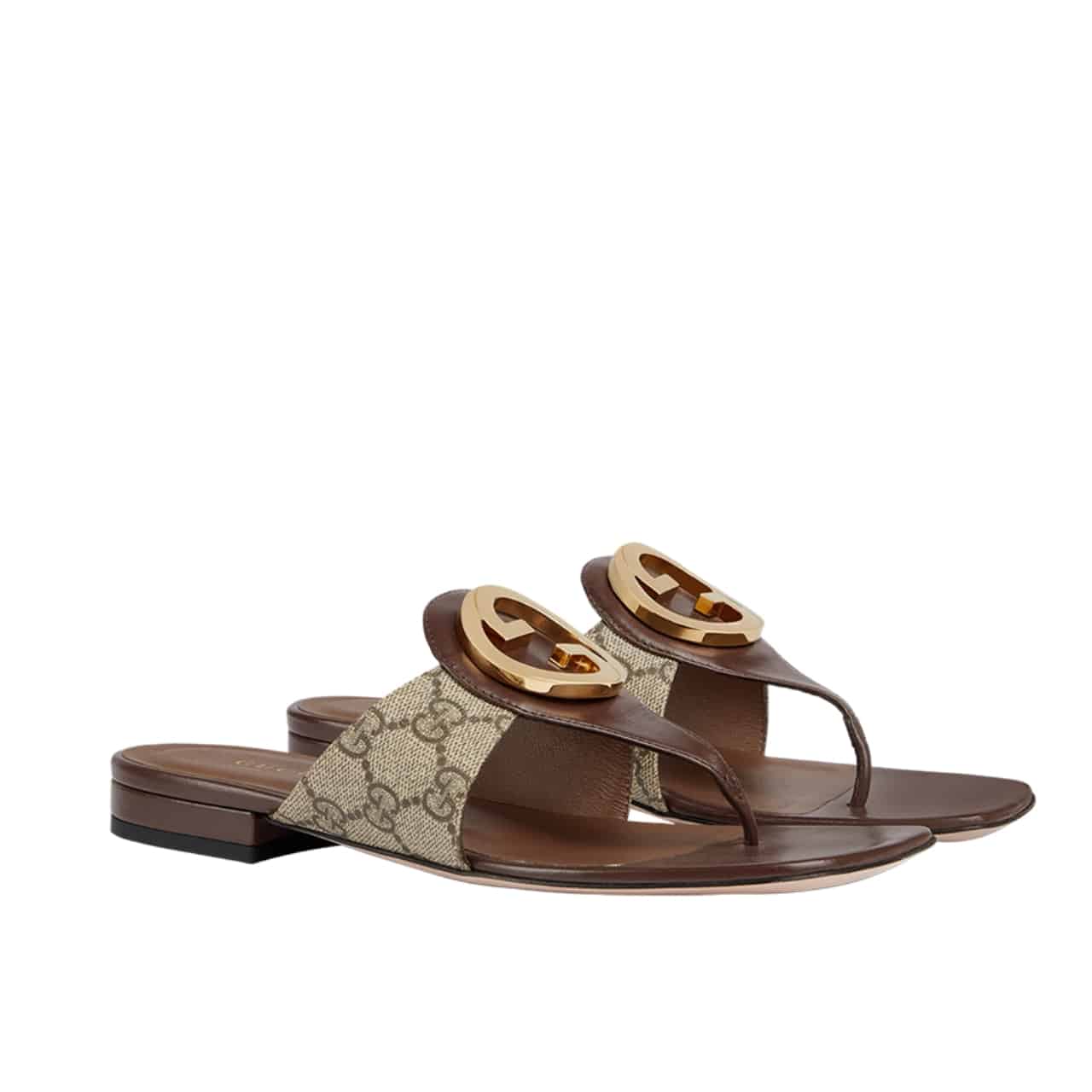 GUCCI グッチ ブロンディ GGキャンバス トングサンダル ブラウン 型番：752659 9I650 9769