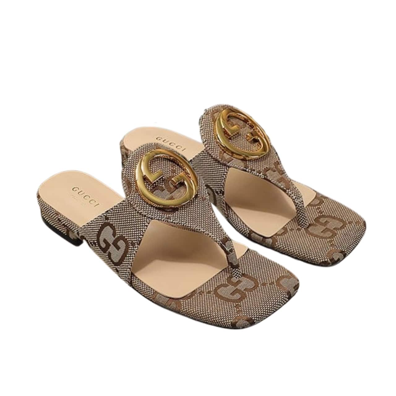 GUCCI グッチ ブロンディ GGキャンバス トングサンダル エボニー×ブラウン 型番：752659 9I650 9769