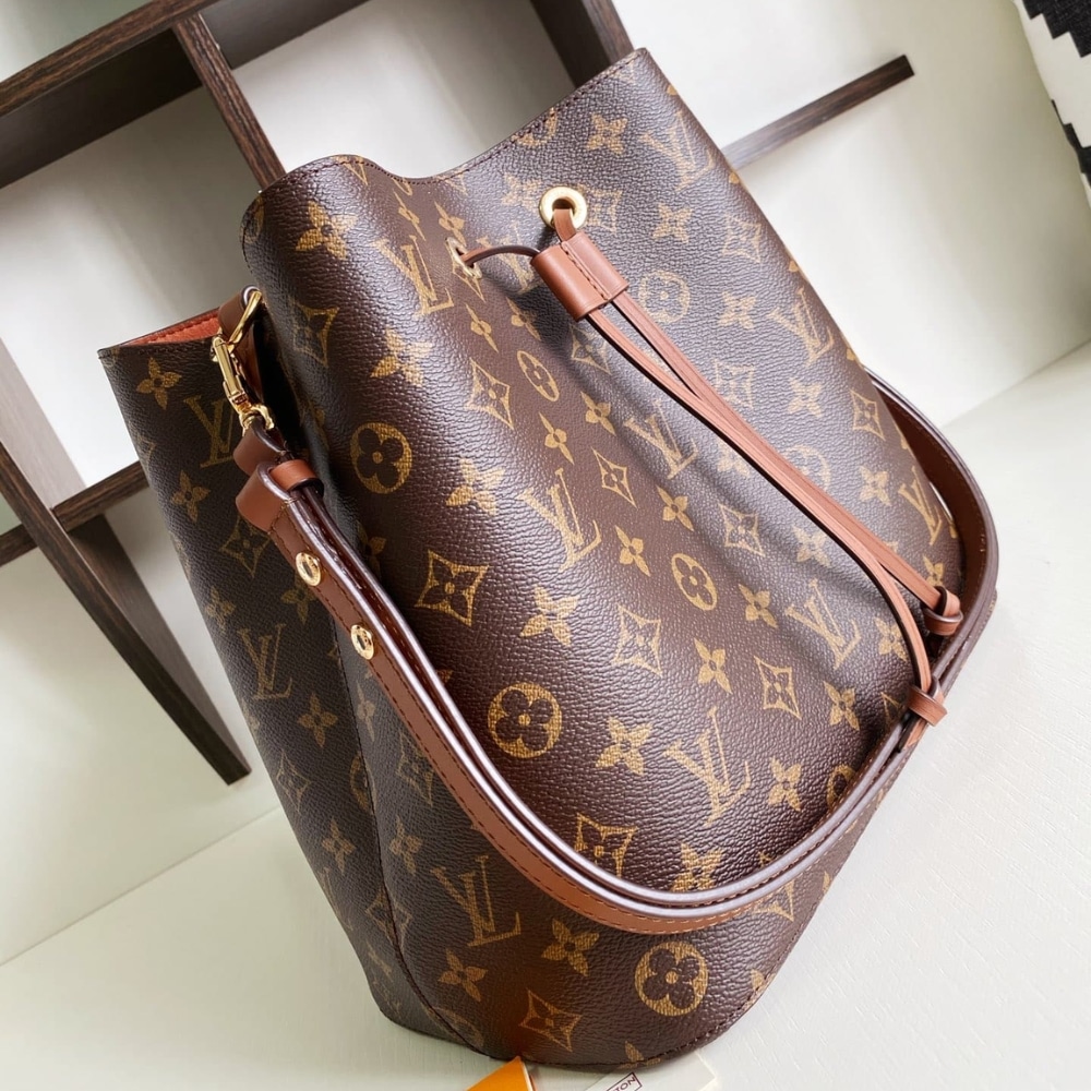 Louis Vuitton Néonoé MM Monogram Canvas Bucket Bag Caramel Brown 26cm M44887 - 画像 (2)