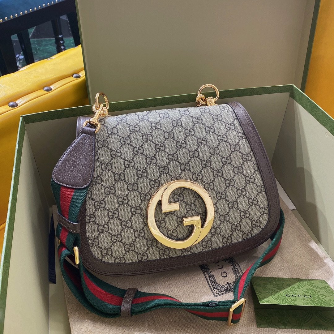 Gucci Blondie Medium GG Supreme Shoulder Bag Beige 29cm 699210 96IWG 8745 - 画像 (2)