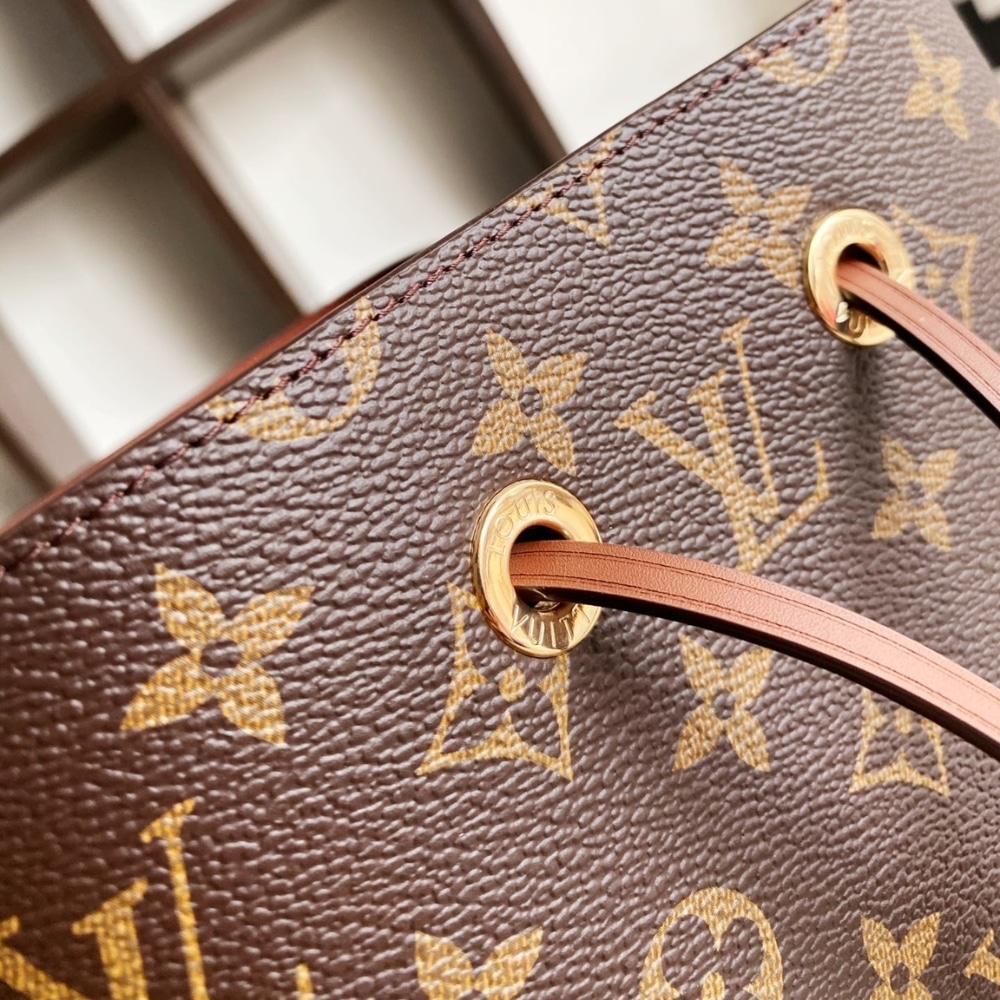 Louis Vuitton Néonoé MM Monogram Canvas Bucket Bag Caramel Brown 26cm M44887 - 画像 (4)