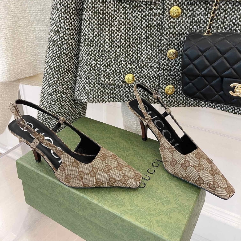 GUCCI グッチ レディース GG スリングバックパンプス ベージュ 675420 KY980 9763 - 画像 (3)
