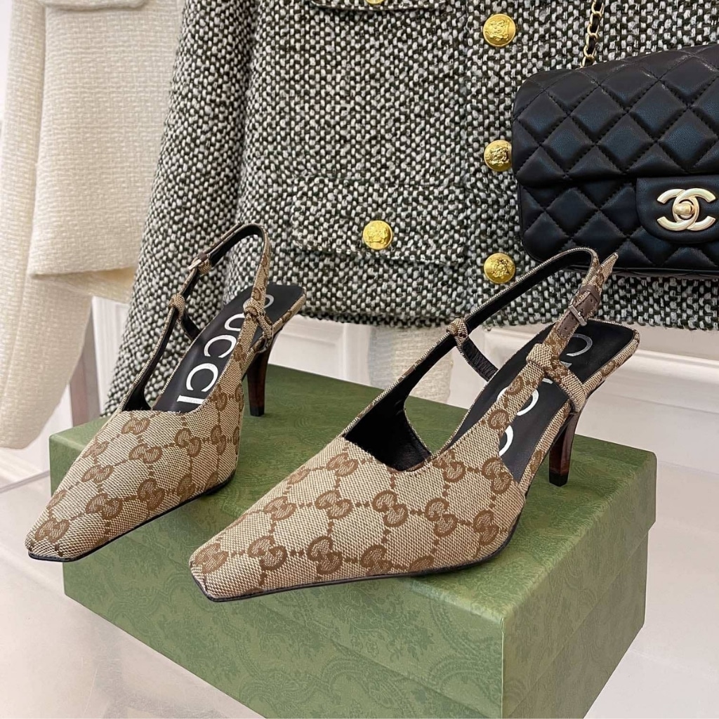 GUCCI グッチ レディース GG スリングバックパンプス ベージュ 675420 KY980 9763 - 画像 (2)