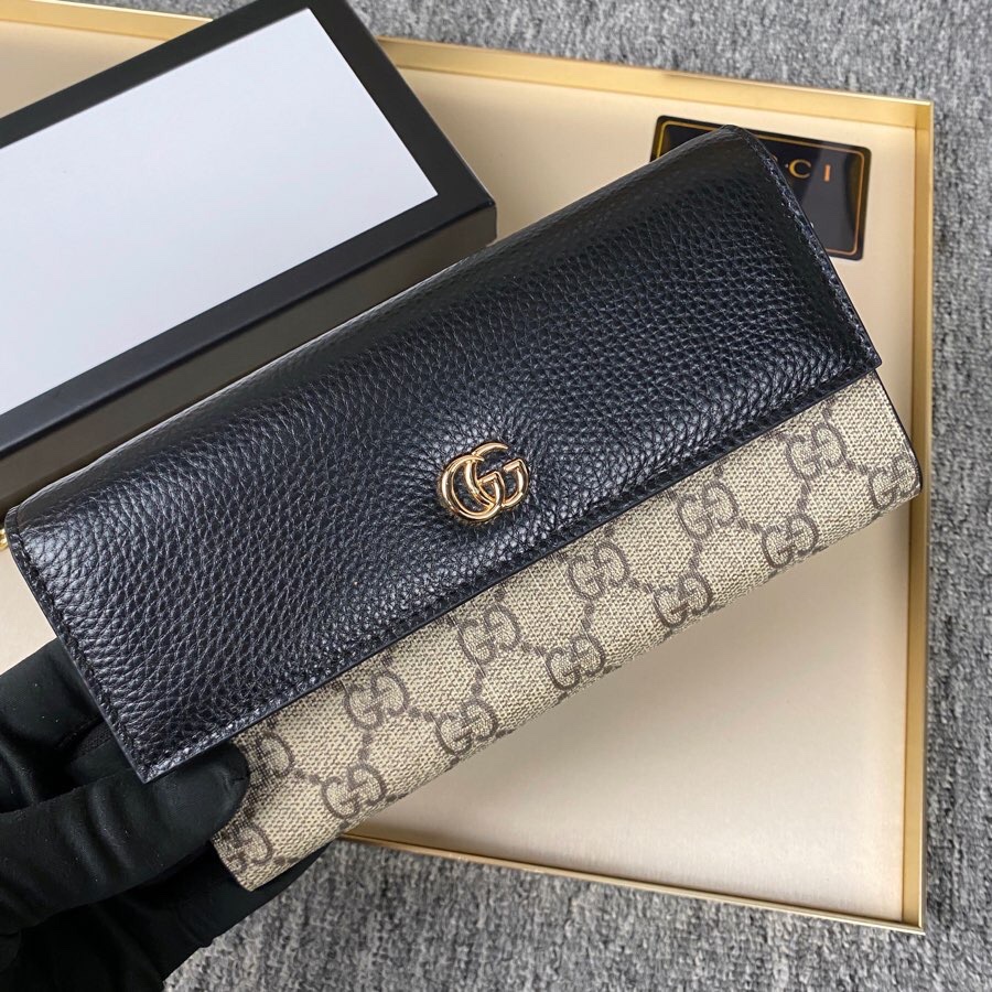 Gucci Gg Marmont Bicolor Wallet On Chain Beige Ebony 19Cm 546585 17Wag 1283 - 画像 (2)