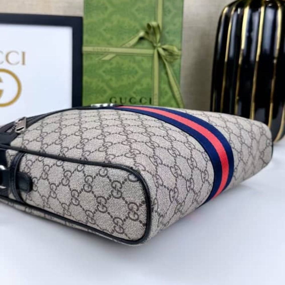 Gucci Ophidia Small Messenger Bag Beige And Blue Gg Supreme 23cm 547926 96iwn 4076 - 画像 (5)