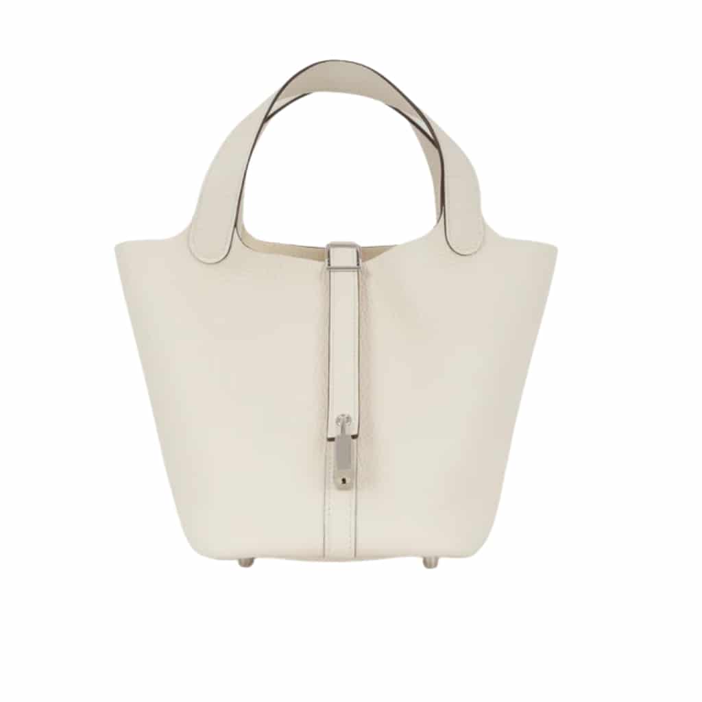 Hermes ピコタン 18 ベトン クレマンス シルバー金具 ホワイト 18cm
