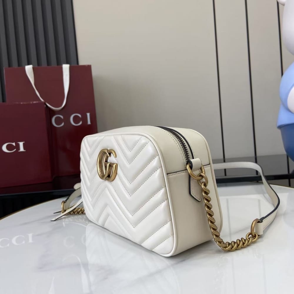 Gucci Gg Marmont Small Shoulder Bag white 24cm 447632 Dtd1t 9022 - 画像 (4)