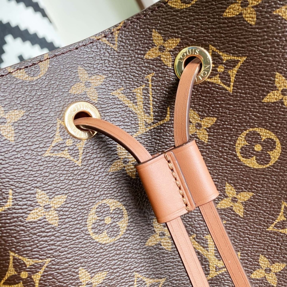 Louis Vuitton Néonoé MM Monogram Canvas Bucket Bag Caramel Brown 26cm M44887 - 画像 (5)