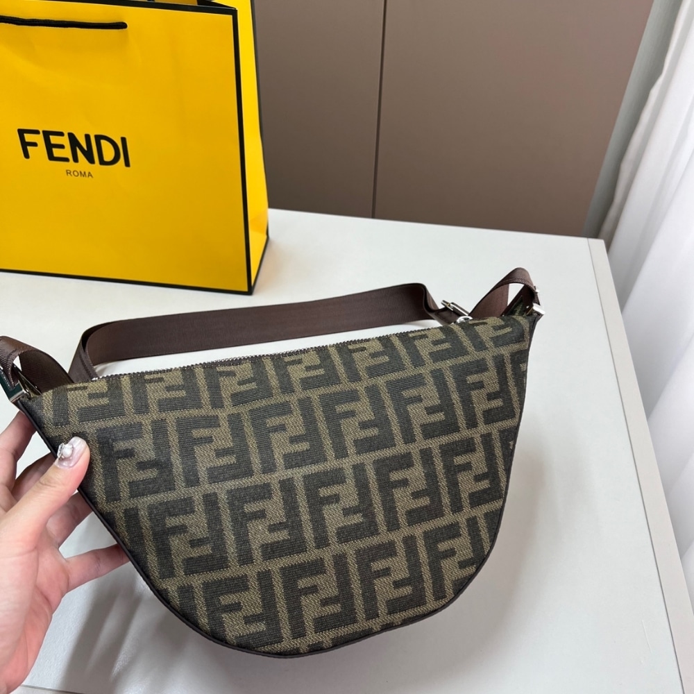 Fendi FF Jacquard Melon Small Brown 24Cm 7VA635ASIQF19KW - 画像 (3)