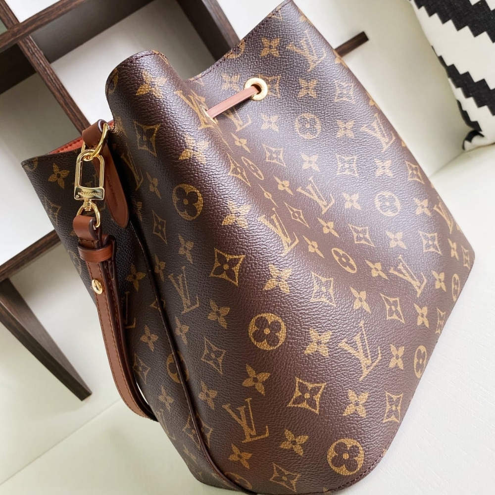 Louis Vuitton Néonoé MM Monogram Canvas Bucket Bag Caramel Brown 26cm M44887 - 画像 (6)