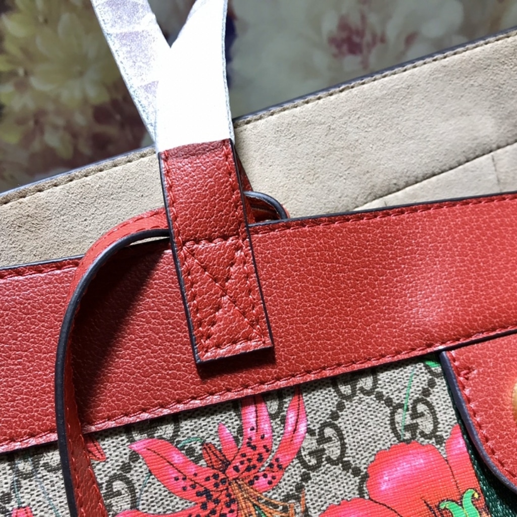 Gucci Ophidia GG Flora Medium Tote Bag Dark Red 44Cm 547947 HWHAC 8722 - 画像 (4)