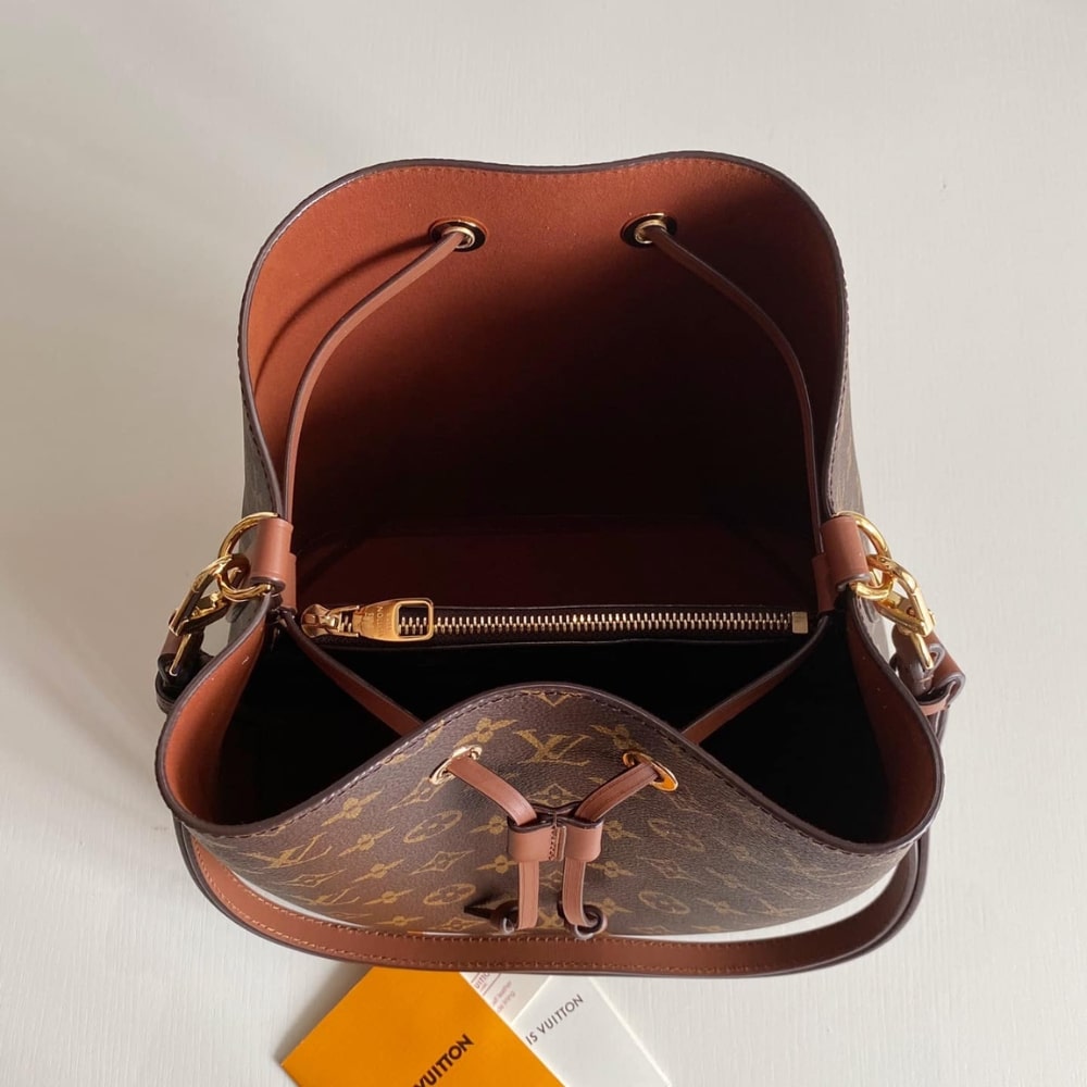 Louis Vuitton Néonoé MM Monogram Canvas Bucket Bag Caramel Brown 26cm M44887 - 画像 (8)