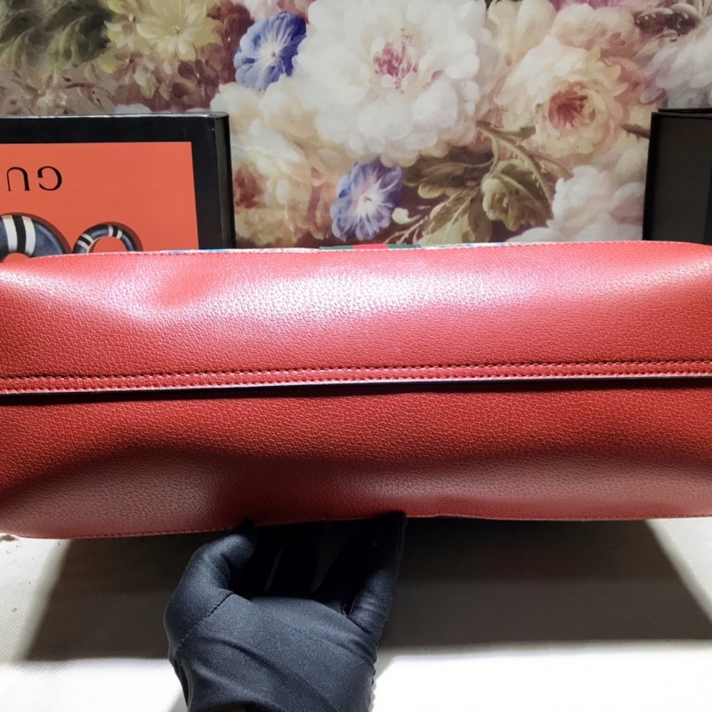 Gucci Ophidia GG Flora Medium Tote Bag Dark Red 44Cm 547947 HWHAC 8722 - 画像 (5)
