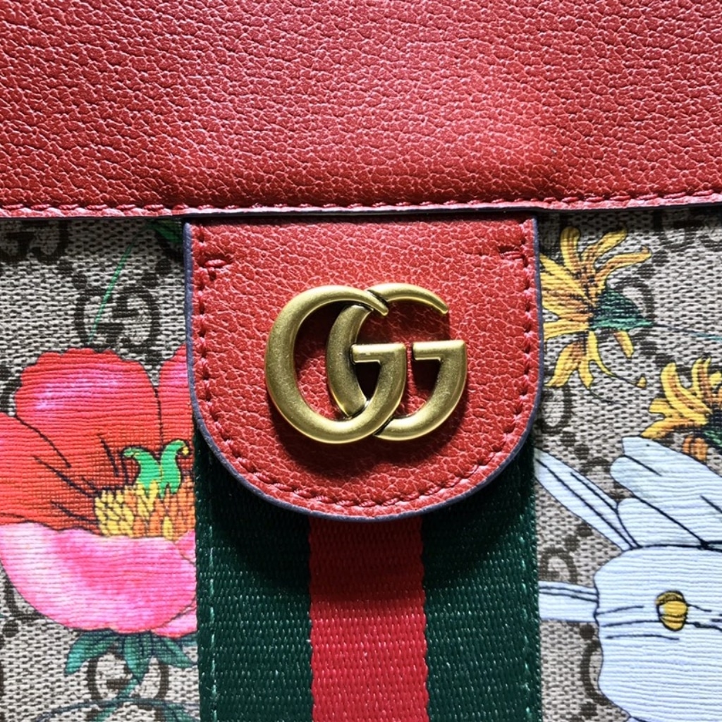 Gucci Ophidia GG Flora Medium Tote Bag Dark Red 44Cm 547947 HWHAC 8722 - 画像 (7)