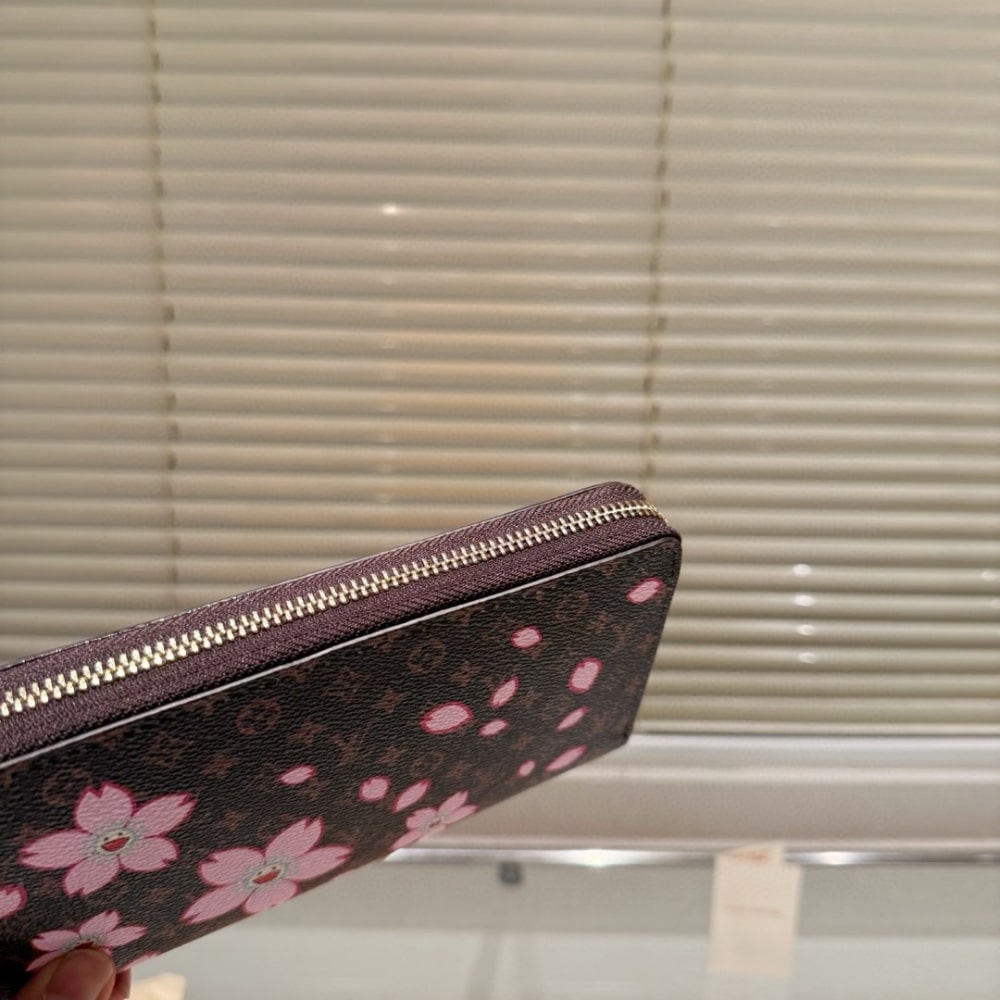 LOUIS VUITTON × 村上隆 ジッピー・ウォレット サクラ ブラウン 19cm 型番:M13433 - 画像 (5)