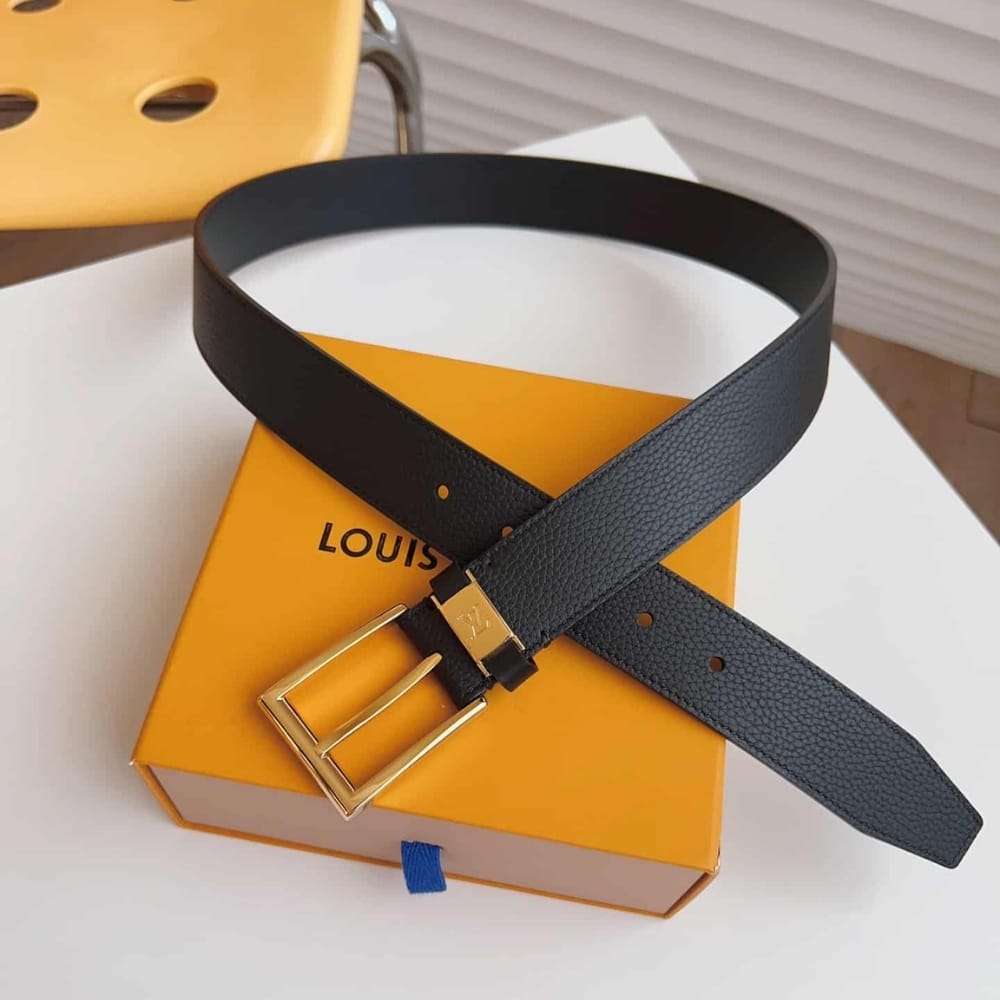 Louis Vuitton LV City Pin Belt Gold Hardware Black 35mm - 画像 (3)
