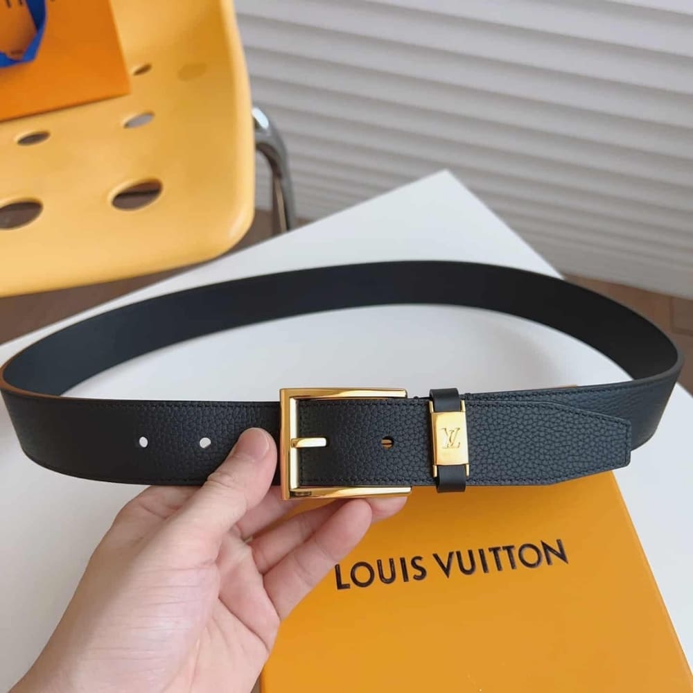 Louis Vuitton LV City Pin Belt Gold Hardware Black 35mm - 画像 (2)