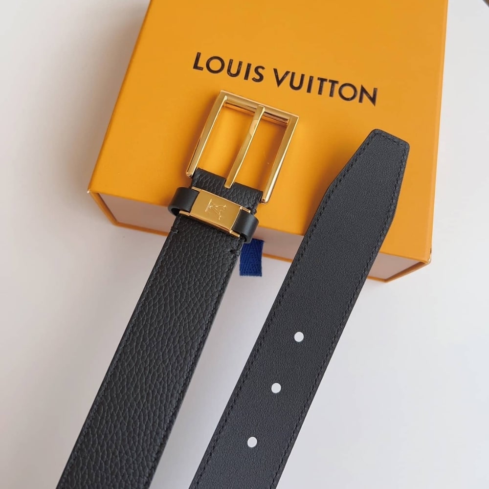 Louis Vuitton LV City Pin Belt Gold Hardware Black 35mm - 画像 (5)