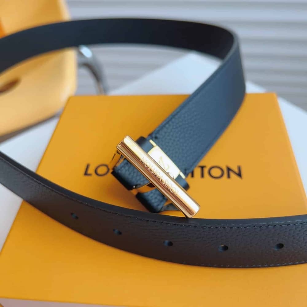 Louis Vuitton LV City Pin Belt Gold Hardware Black 35mm - 画像 (4)