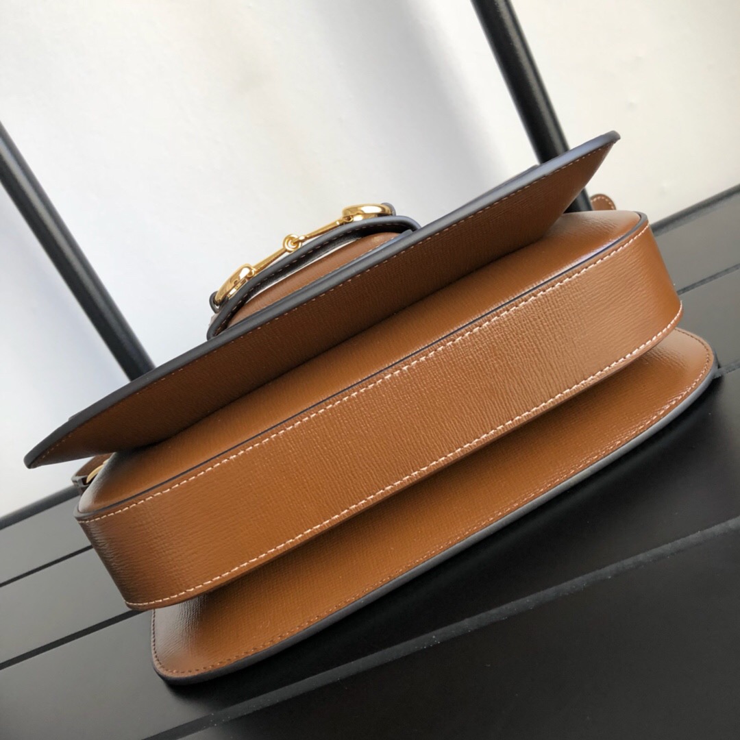 Gucci Horsebit 1955 Medium Shoulder Bag Brown Leather 25Cm 602204 1DB0G 2361 - 画像 (3)
