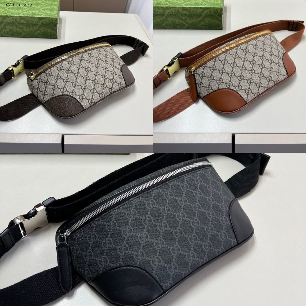 Gucci GG Emblem Small Belt Bag Beige And Dark Brown 23Cm 821165 FAEEC 9786 - 画像 (3)
