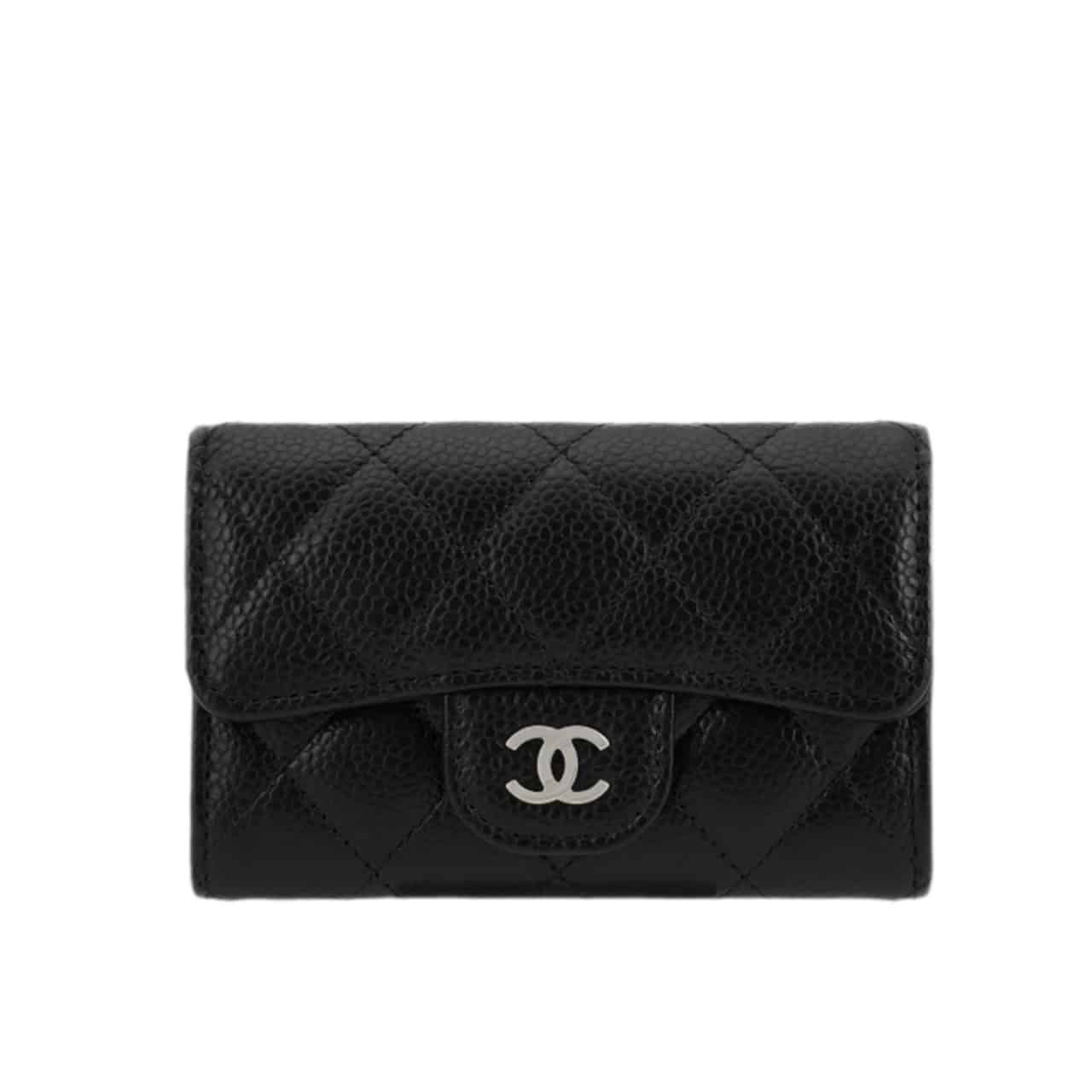 CHANEL シャネル クラシック カードケース キャビアスキン ブラック シルバー金具 11cm 型番：AP0214 Y01588 C3906