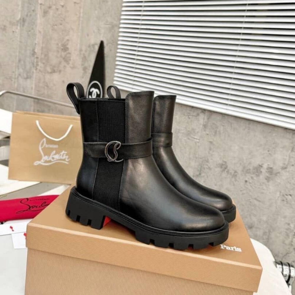 Christian Louboutin クリスチャン ルブタン CL チェルシーブーツ ラグソール ブラック 型番:1230304BK01 - 画像 (2)
