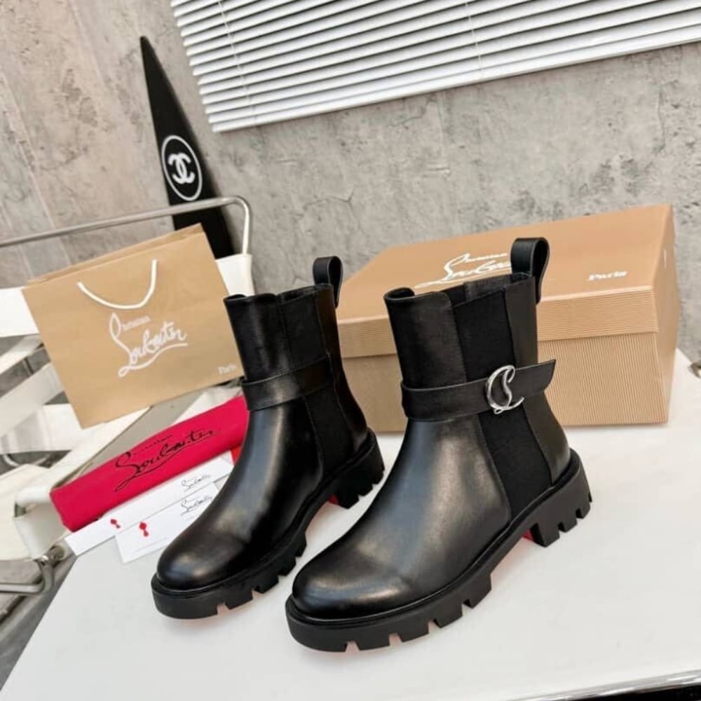 Christian Louboutin クリスチャン ルブタン CL チェルシーブーツ ラグソール ブラック 型番:1230304BK01 - 画像 (4)