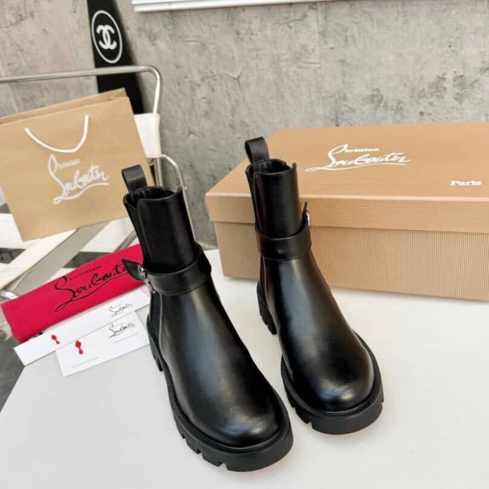 Christian Louboutin クリスチャン ルブタン CL チェルシーブーツ ラグソール ブラック 型番:1230304BK01 - 画像 (5)