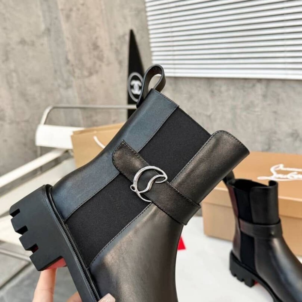 Christian Louboutin クリスチャン ルブタン CL チェルシーブーツ ラグソール ブラック 型番:1230304BK01 - 画像 (6)