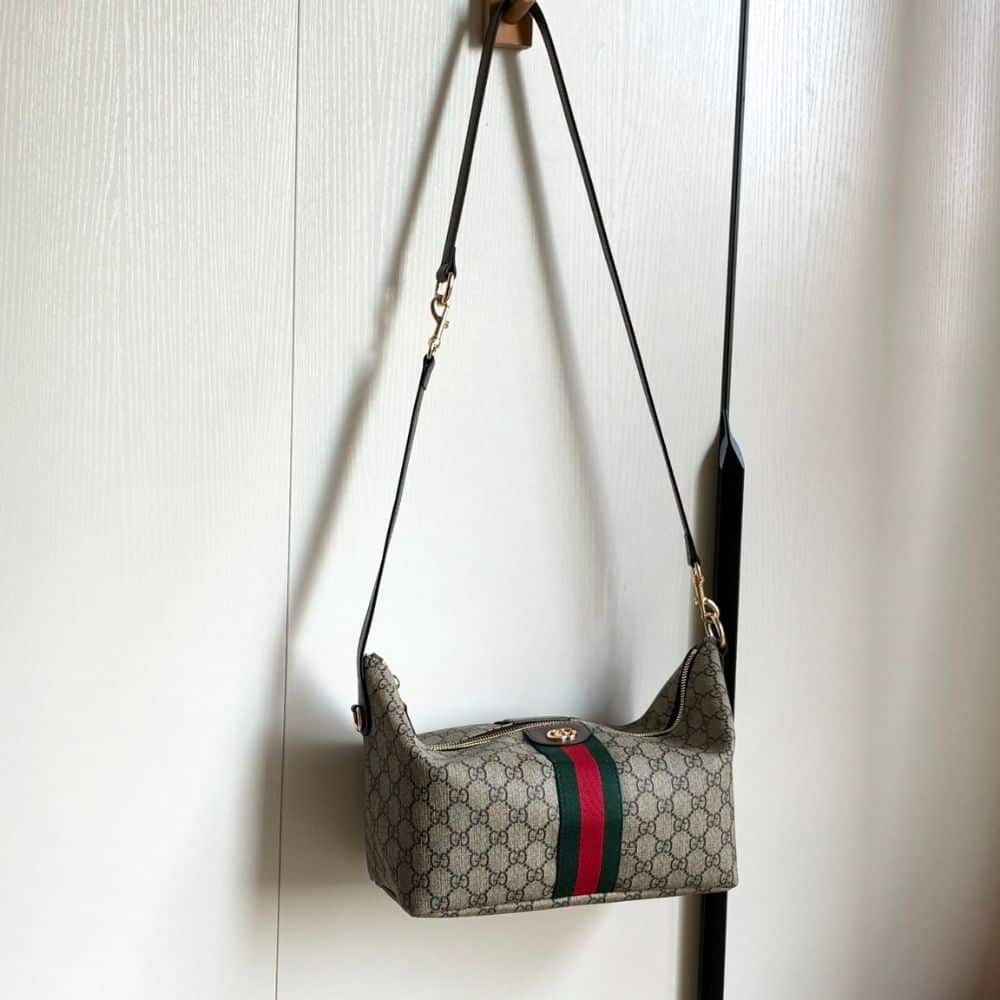 Gucci Vanity Medium Top Handle Bag Beige And Ebony 27Cm - 画像 (3)