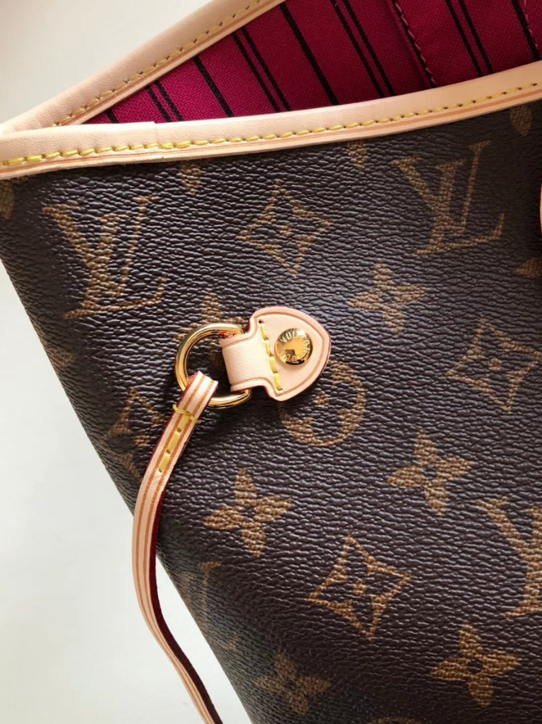 Louis Vuitton Neverfull MM Monogram Canvas Tote Bag Pivoine Pink 31cm M41178 - 画像 (4)