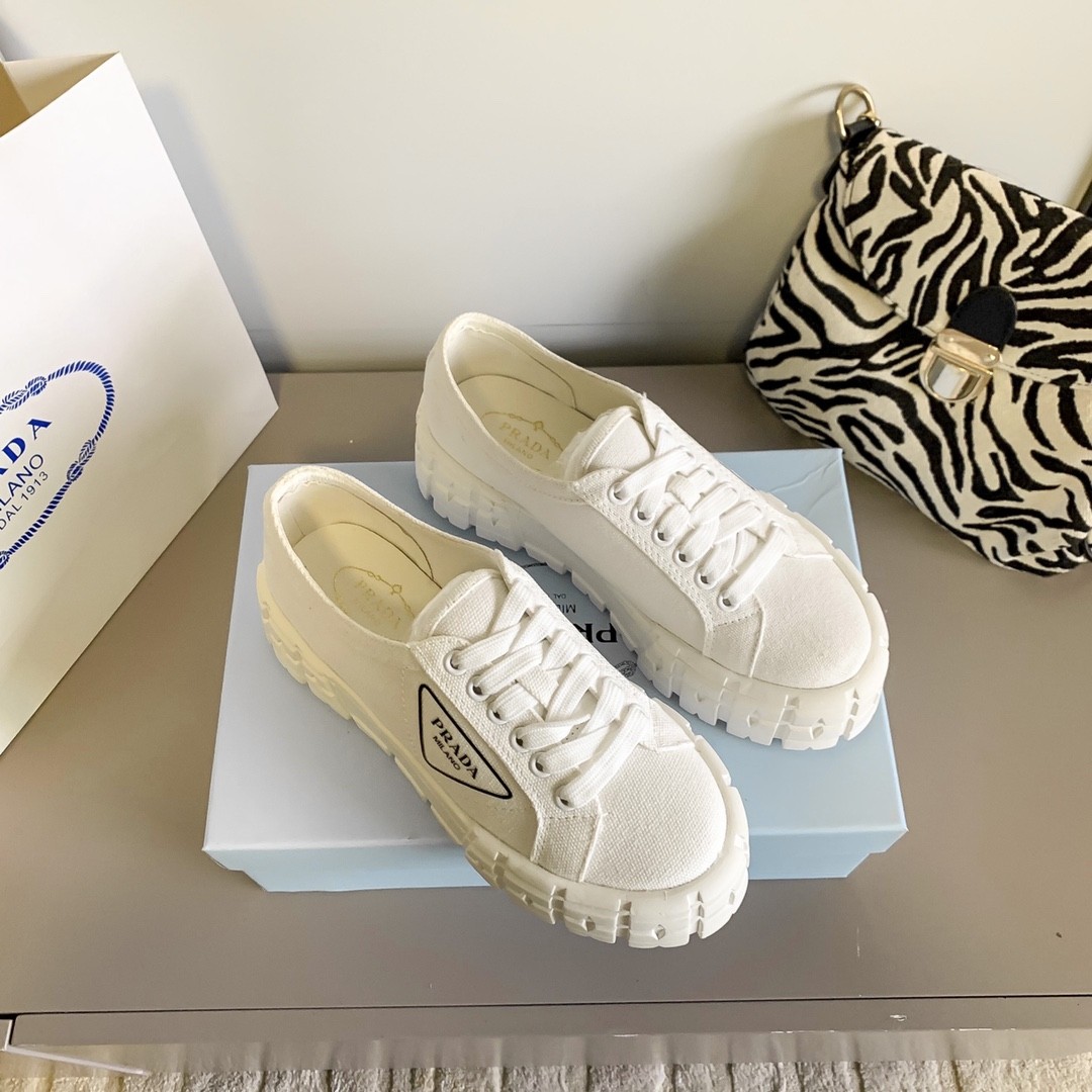 Prada Double Wheel Re Nylon Gabardine Sneaker White 1E260M 3Lfx F0009 F B050 - 画像 (4)