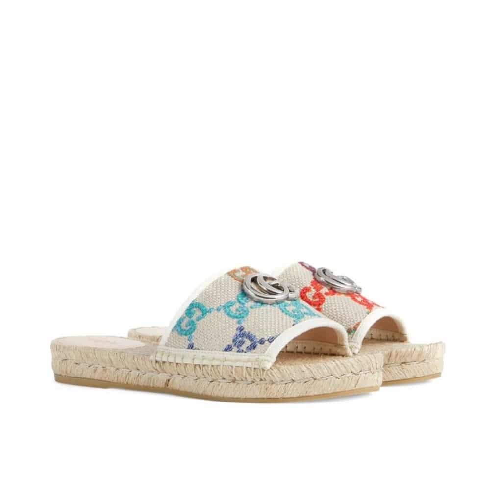 GUCCI グッチ レディース GGマルチカラー エスパドリーユ スライドサンダル 678037 UFT70 8470