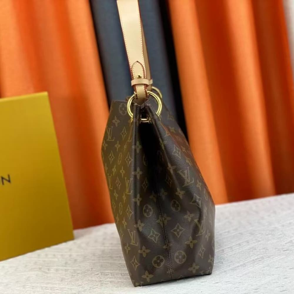 Louis Vuitton Graceful MM Monogram Canvas Hobo Bag Brown 41cm M43704 - 画像 (4)