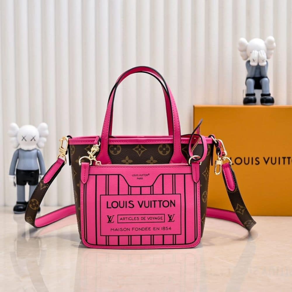 Louis Vuitton Neverfull Bandoulière Inside Out BB Monogram Rose 20Cm M12106 - 画像 (5)