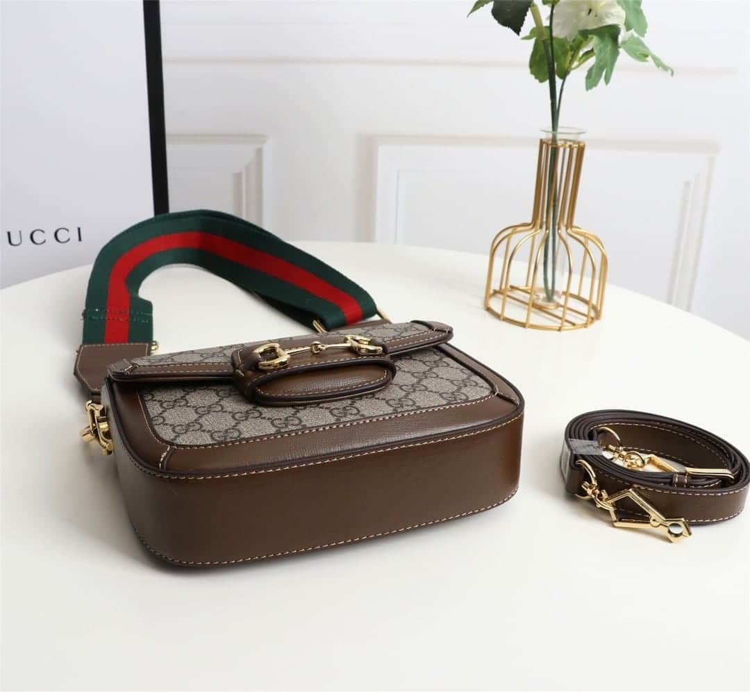 Gucci Horsebit 1955 Small GG Supreme Shoulder Bag Brown 20cm 658574 HUHHG 8565 - 画像 (4)