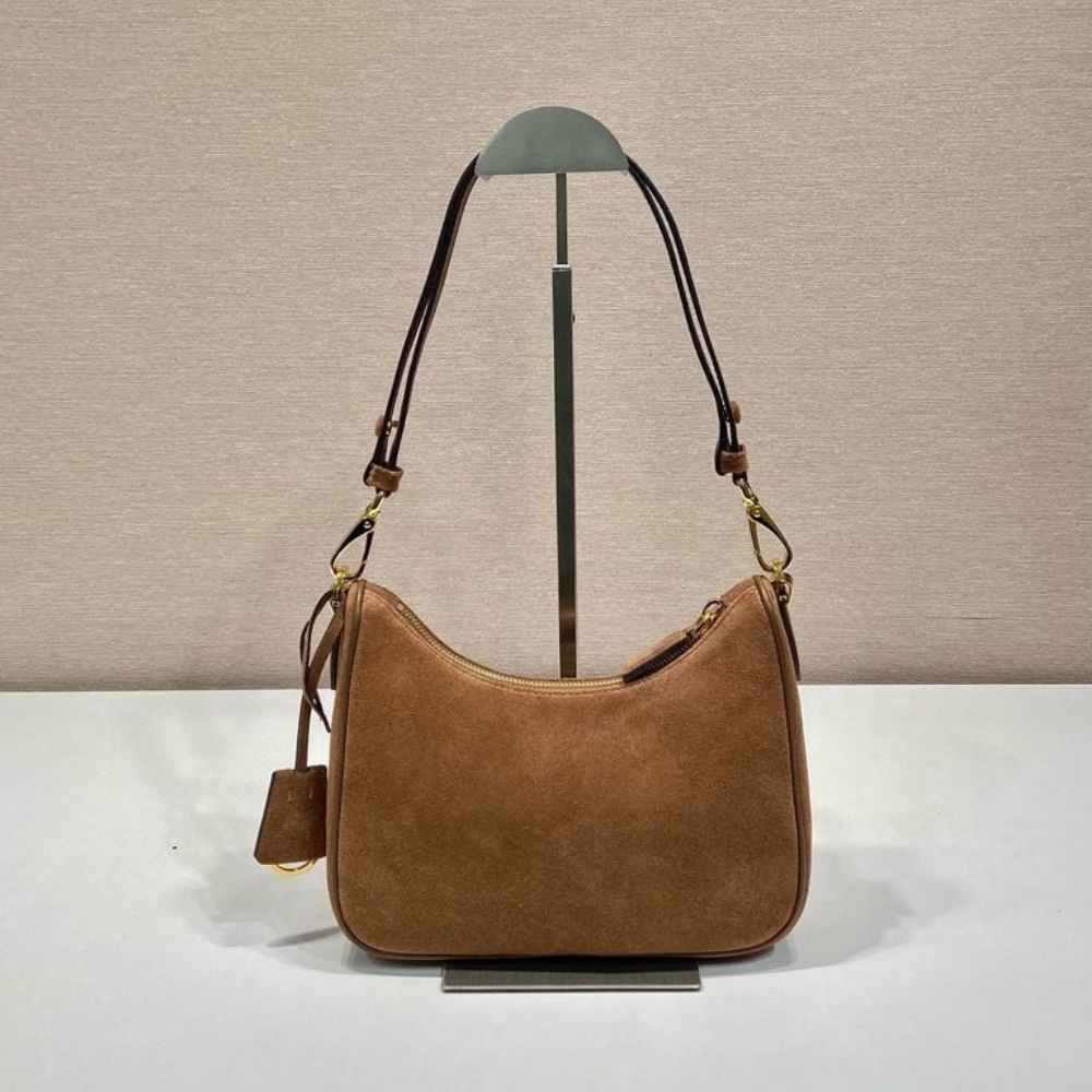 Prada Re Edition Mini Suede Bag Dark Brown 28Cm 1Bc204 2C4S F0324 V Qoo - 画像 (3)