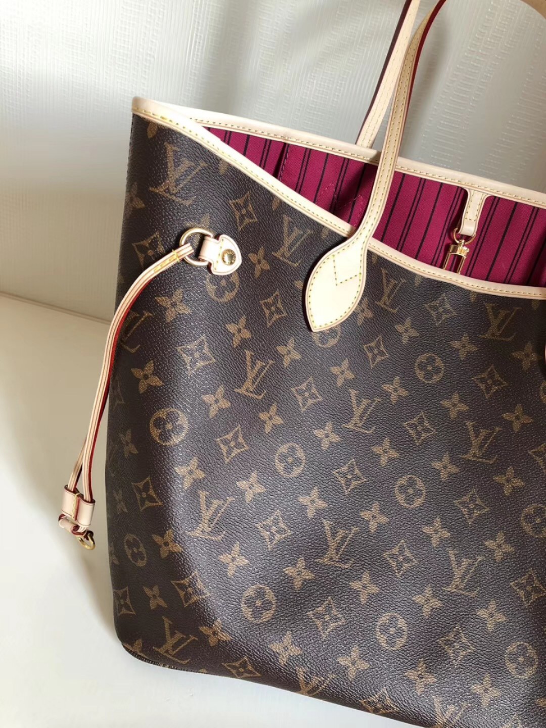 Louis Vuitton Neverfull MM Monogram Canvas Tote Bag Pivoine Pink 31cm M41178 - 画像 (3)