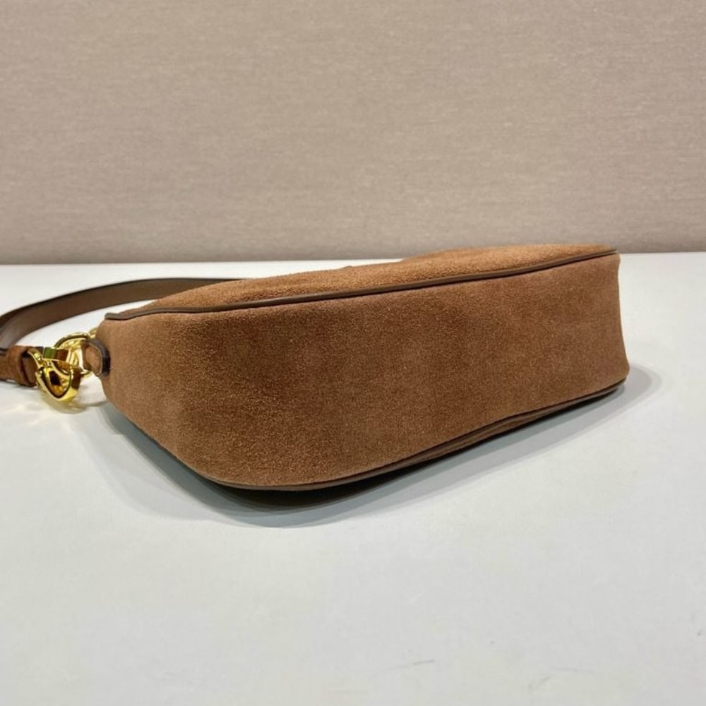 Prada Re Edition Mini Suede Bag Dark Brown 28Cm 1Bc204 2C4S F0324 V Qoo - 画像 (8)