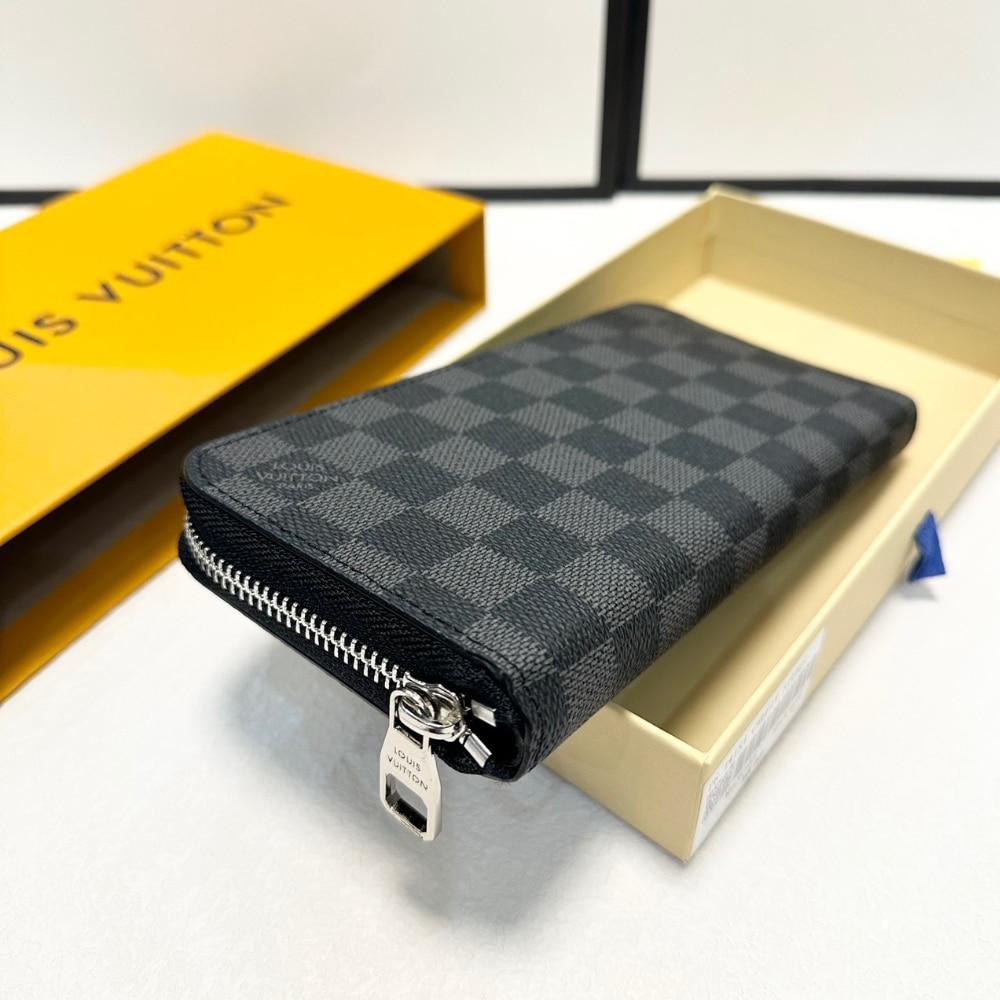 LOUIS VUITTON ルイ・ヴィトン ジッピー・ウォレット ダミエ・キャンバス ブラック 20cm 型番:N00056 - 画像 (6)