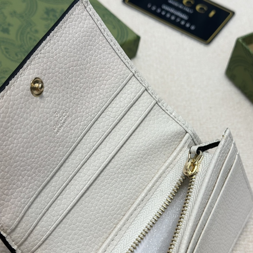 Gucci Bi Color Gg Marmont Small Wallet Beige And White 11cm 658610 17wag 9096 - 画像 (7)