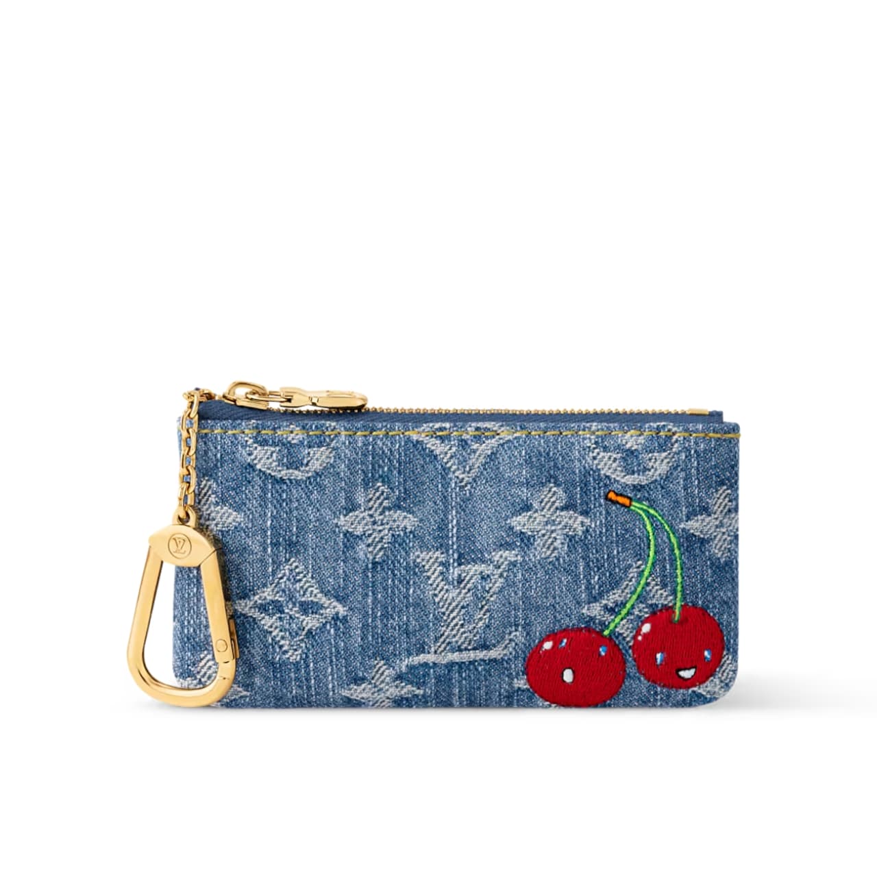 LOUIS VUITTON × 村上隆 ルイ・ヴィトン キーケース付き コインケース モノグラム・チェリー デニム 12cm 型番：M14938