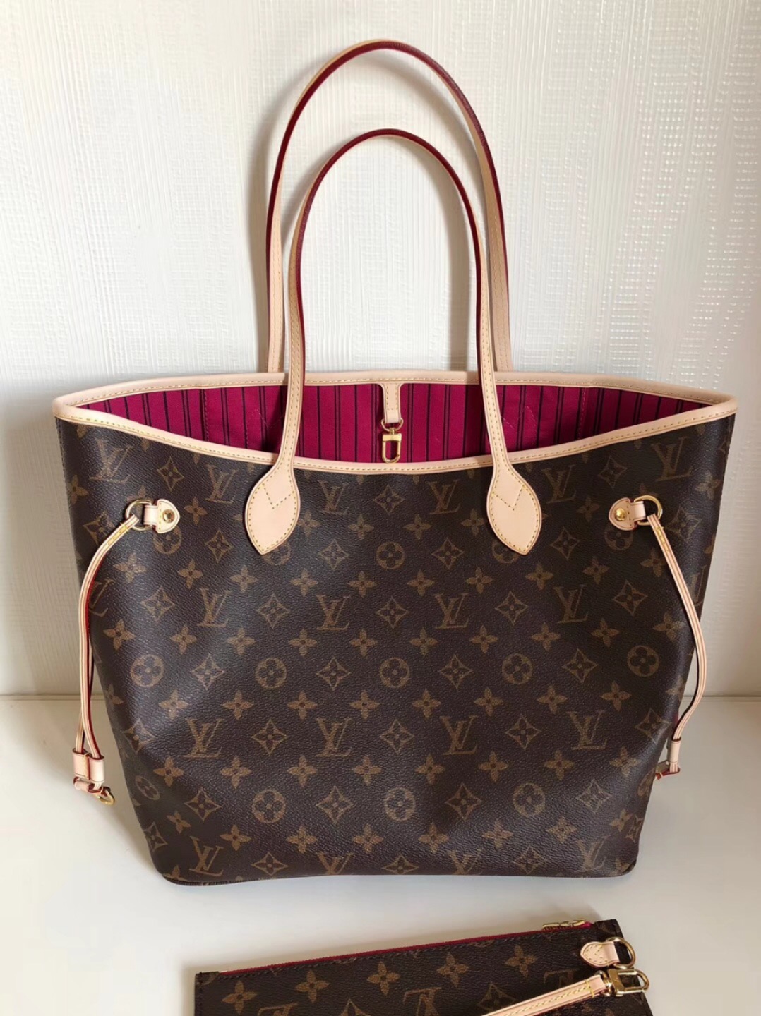 Louis Vuitton Neverfull MM Monogram Canvas Tote Bag Pivoine Pink 31cm M41178 - 画像 (2)