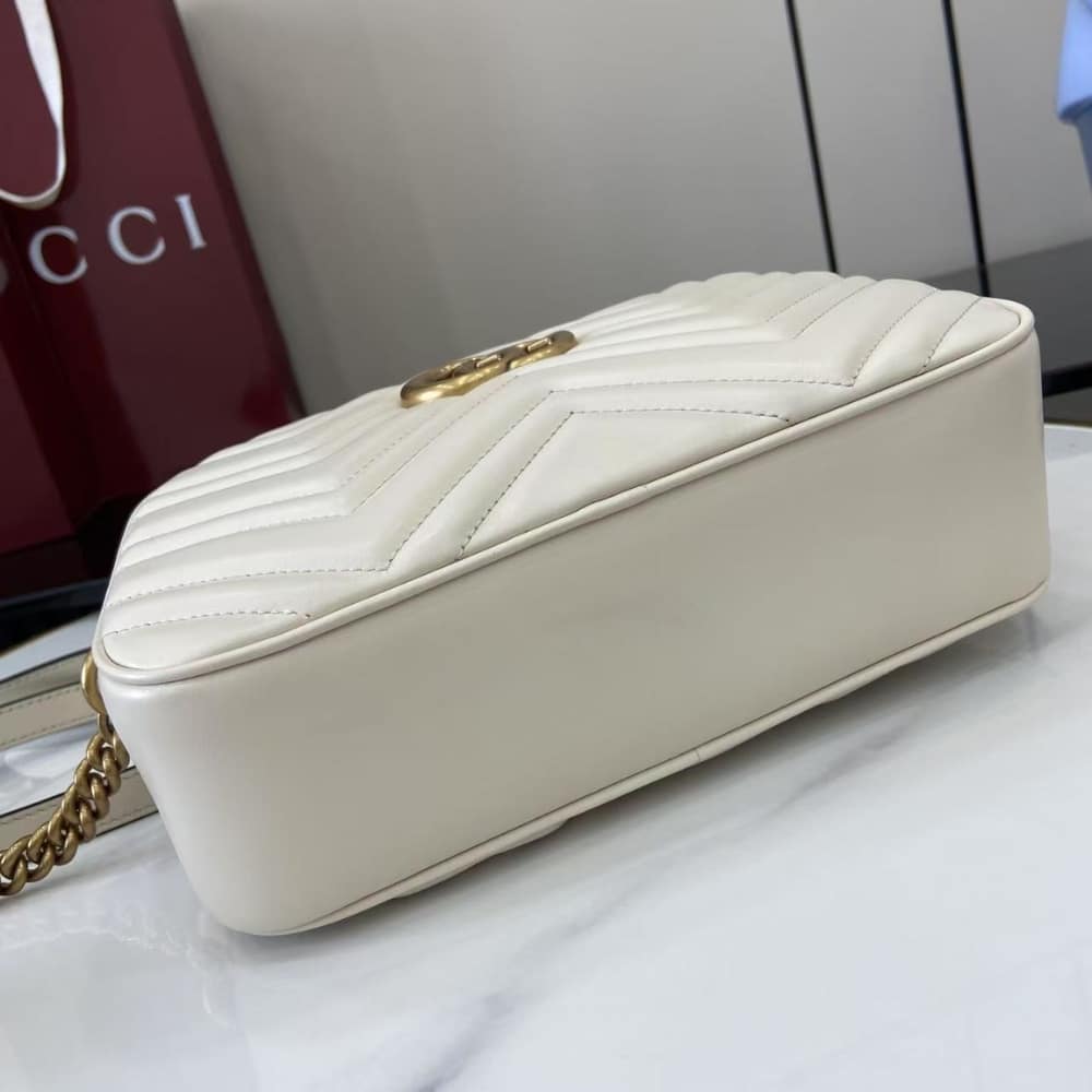 Gucci Gg Marmont Small Shoulder Bag white 24cm 447632 Dtd1t 9022 - 画像 (7)
