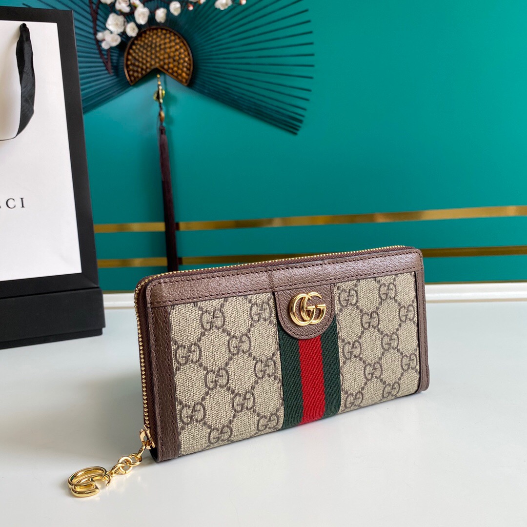 GUCCI グッチ オフィディア ジップアラウンドウォレット GGスプリーム ブラウン 19cm 523154 96IWG 8745 - 画像 (2)
